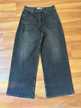 Rag & Bone Miramar Terry Andi Wide Pant Faded Black Size 26 -Ankle Pant